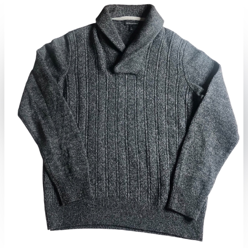 Banana republic men’s lambs wool blend pull over sweater heather gray size L